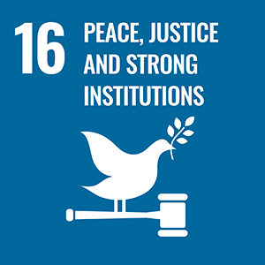SDGs LOGO 16.PEACE, JUSTICE AND STRONG INSTITUTIONS